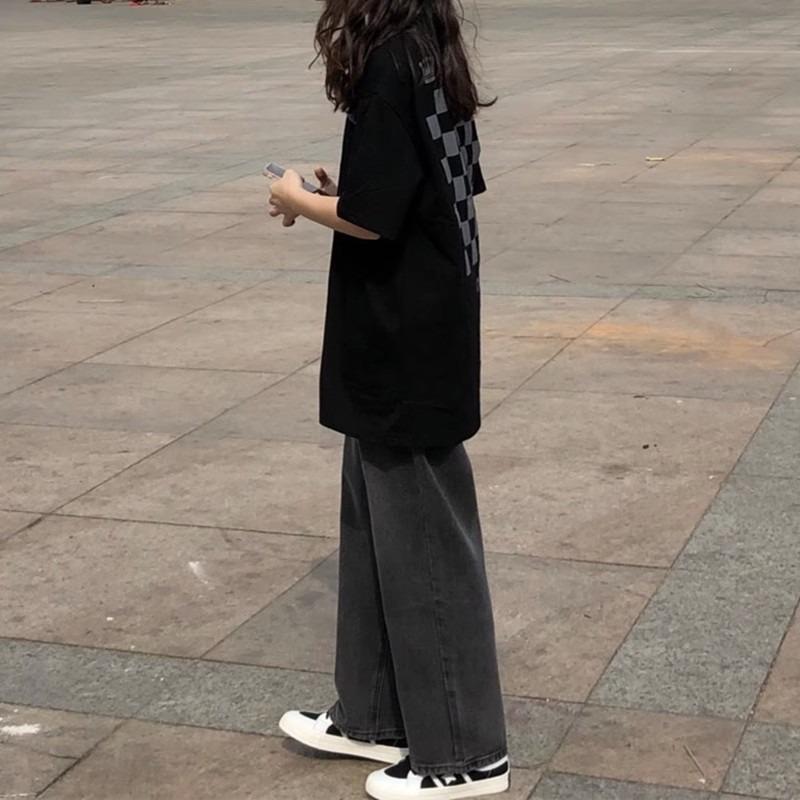 Fleece thickened jeans women's clothing, autumn and winter clothing, new student handsome elastic waist straight trousers