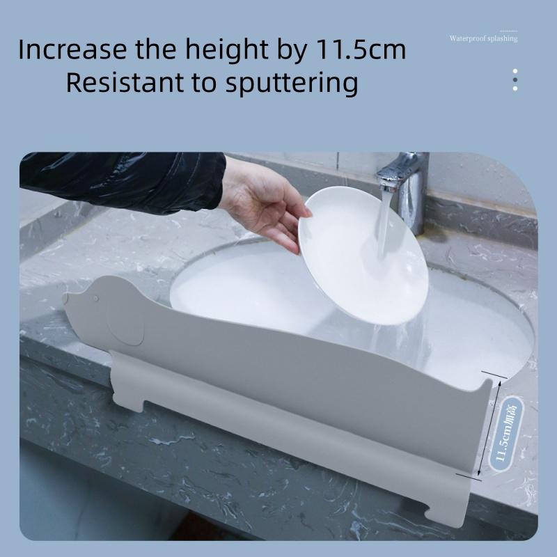 1pc Kitchen Silicone Sink Water Splash Guard With Suction Cup Nordic Windshield Water Plate Splash Proof Water Blocking Strip