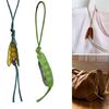 Handmade Pea Shape Key Holder Youthful Backpack Ornament Leather Texture Unique Key Pendant Suitable for Key and Car