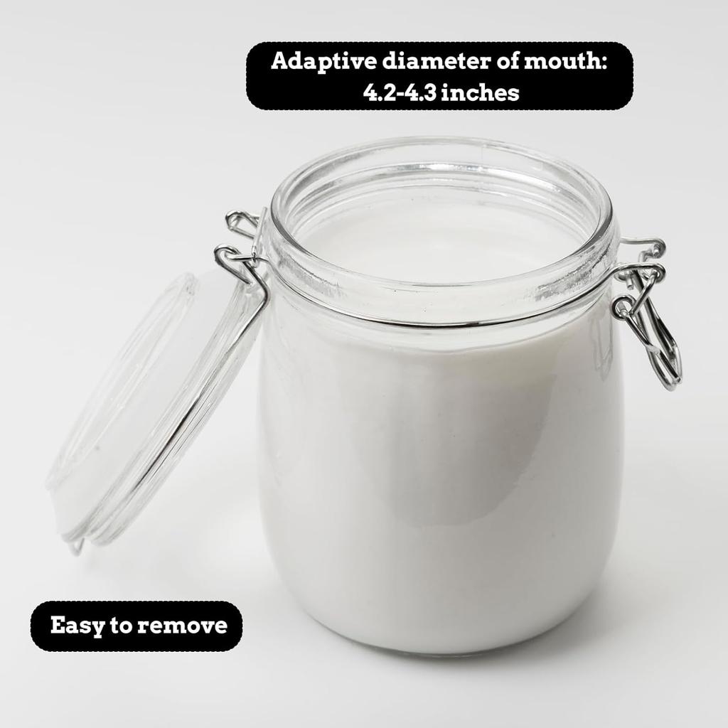 6pcs 4.53 Inch Silicone Sealing Ring Silicone Replacement Gaskets Rubber Seals for Mouth Glass Jars (White)
