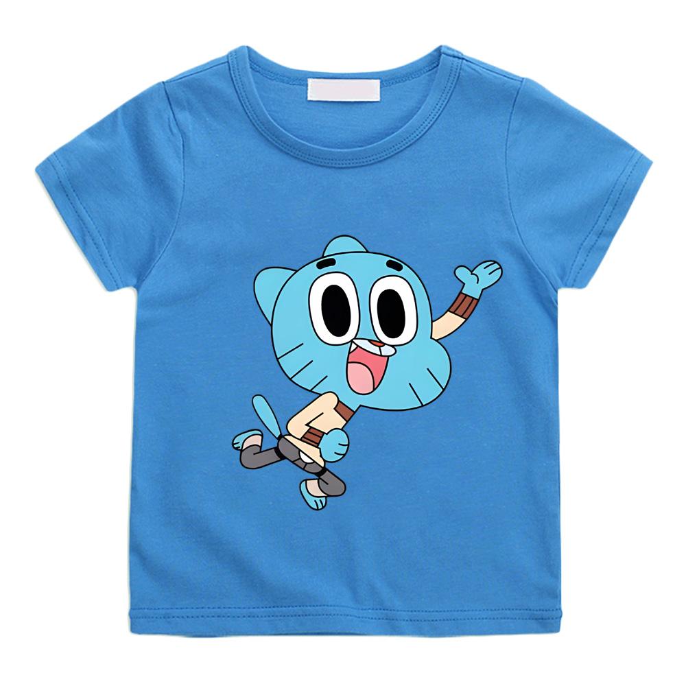 

Kawaii Cotton T Shirt The Wonderfully Weird World of Gumball Kids T-Shirt Street Fashion Graphic Tshirts Breathable Casual Tees 6T