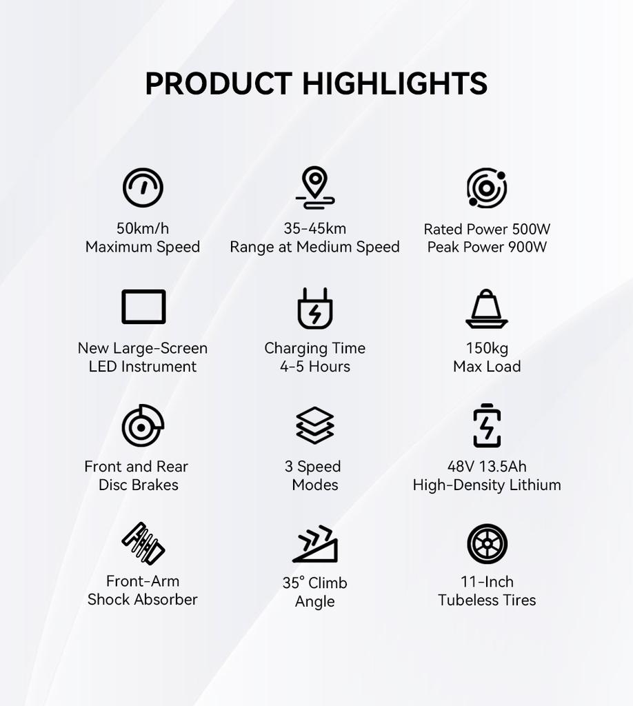 2025 NEW T10 Hot Selling Peak 900W 48V13AH Electric Scooter 11 Inch Off-Road Tire Max Speed 50KM/H Range 45KM Foldable E-Scooter