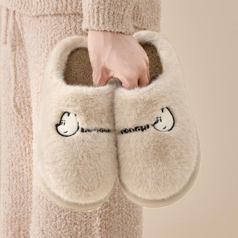 Cotton slippers women's winter new indoor home non-slip thick bottom plush warm couple plush slippers men