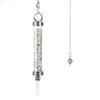 Crystal Stone Quartz Pendulum with Chain Pendant Design Wishing Bottle Pendulum Long Shape Clear Quartz Dowsing Pendulum
