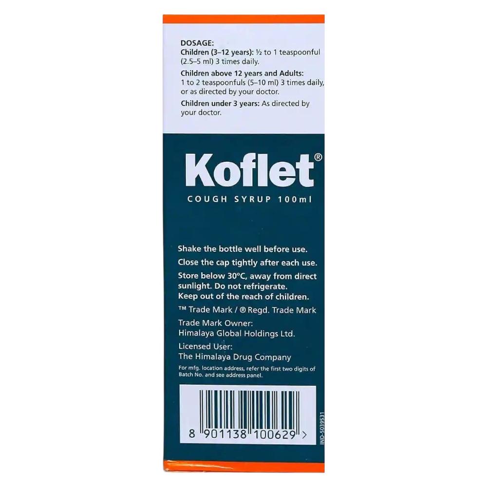 Himalaya Koflet Cough Relief Syrup for Soothing Throat and Respiratory Comfort 100ml