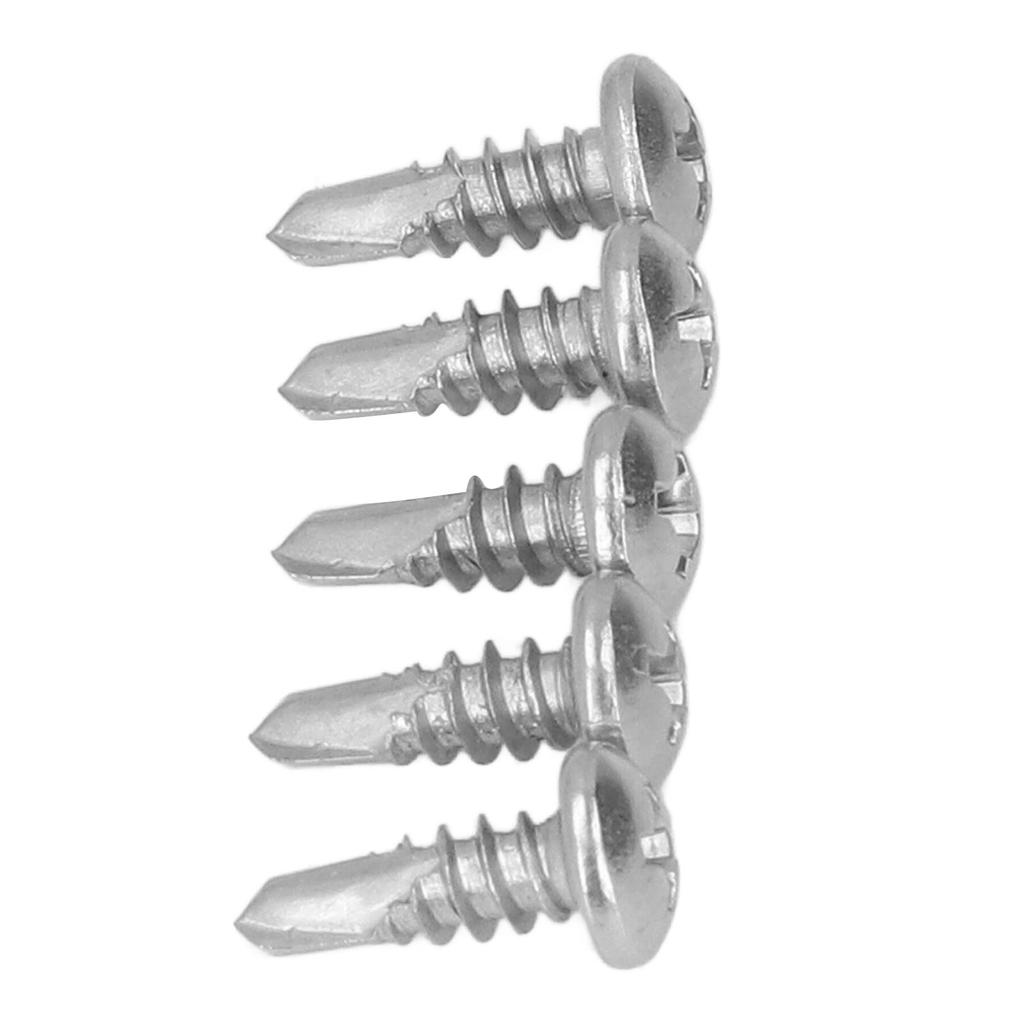 200 Pcs Self Drilling Screw M4.2x13mm 410 Stainless Steel Self Tapping Cross Round Head Drill