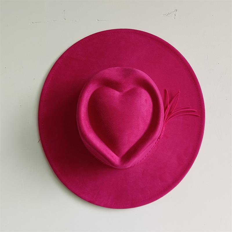 Dark blue Suede Hat LOVE Fashion 2026 New Autumn/Winter Collection Unisex Felt Fedora Hat Classic Church Hat Women's Sun Hat