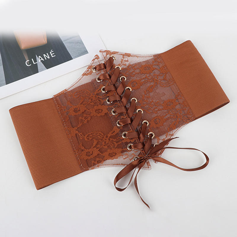 Corset Punk Black Wide Belts Slimming Body Women Elastic High Waist Belt Female Cummerbunds Fashionable Lace-up Hot