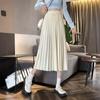 Skirts for Women Fashion Elegant Elastic High Waist Basic Pleated Skirt Solid Casual A Line Summer Midi Skirt