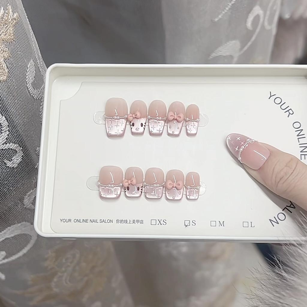 Reine Handarbeit Phototherapie Tragbare Nägel Freche KT Katzenauge Wiederverwendbarer Nagelkunst Patch