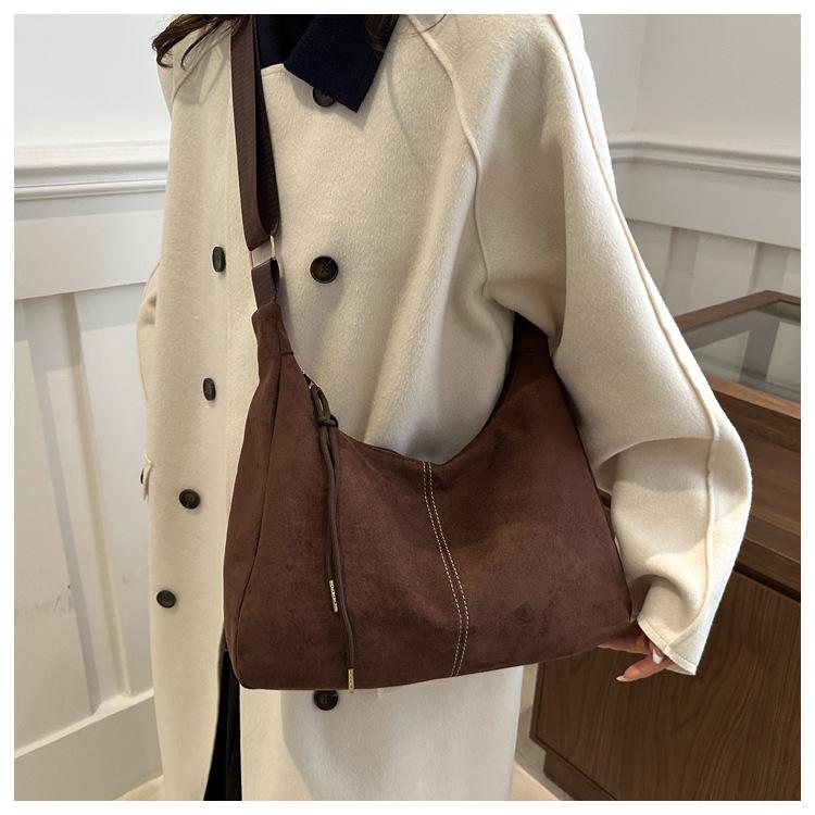 New Vintage Faux Leather Shoulder Bag for Women Retro Underarm Hobo Purse Large Capacity Tote Handbag