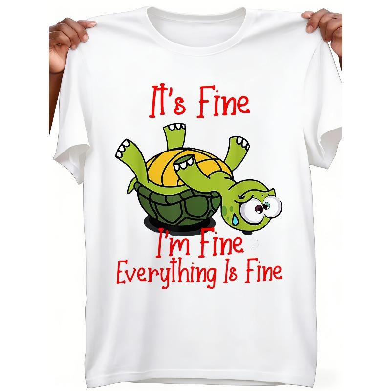 

European sizes Men S Funny It S Okay It S Okay No Problem Turtle Graphic TShirt Relaxed Fit Casual Crew Neck with Cute Design Comfortable Casual 2XL белый
