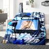1Pc Blue Dream Collage Blanket Soft Throw Blanket For Home Bedroom Bed Sofa Travel Office Solid Christmas Blanket