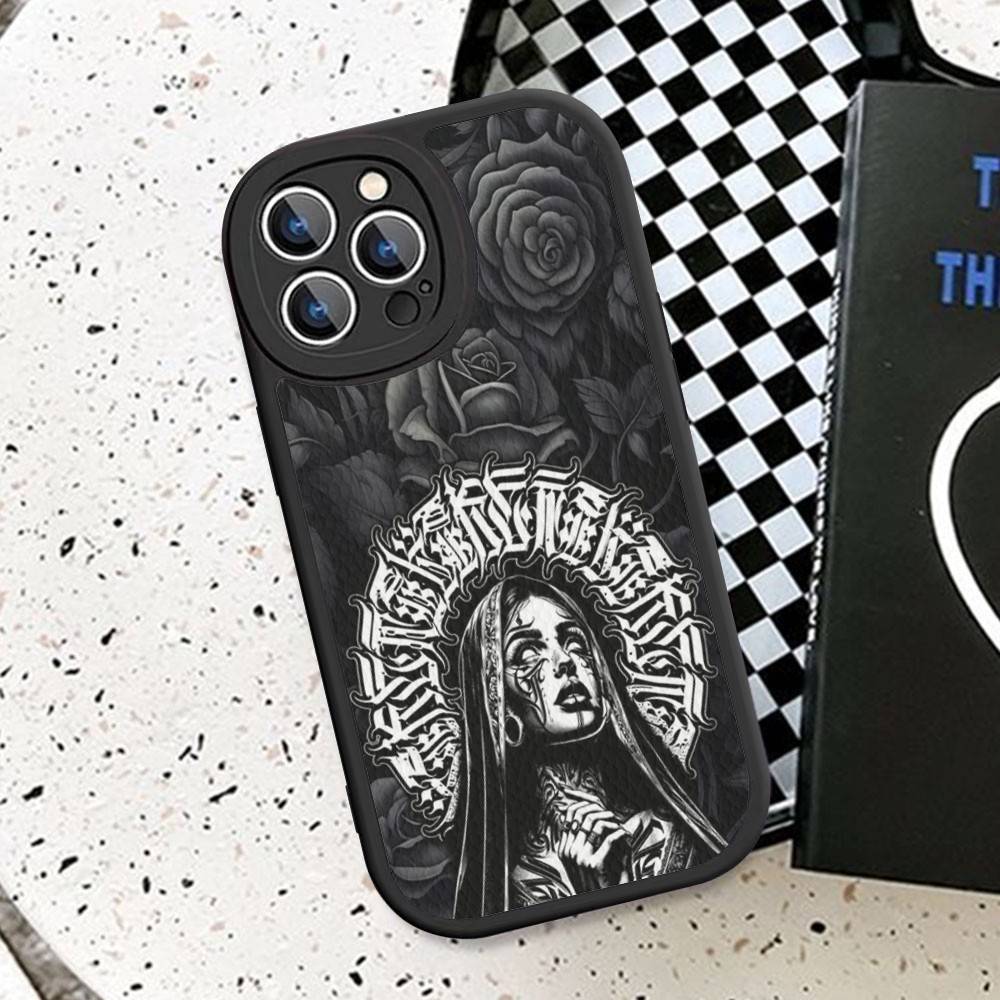 Coole Schwarze Graffiti Handyhülle Hartleder Für iPhone 16 15 14 13 12 Mini 11 14 Pro Max Xs X Xr 7 8 Plus Fundas