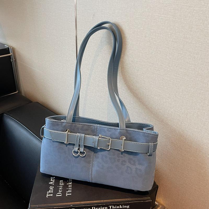 

Сумка подмышку женская новая нишевая рабочая сумка для通勤, женская сумка осень-зима для выхода, леопардовый принт, на плечо синий