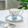 Blauer Vogel Keramik Kaffeetasse Untertasse Retro Nachmittagstee Kaffeetasse Teekanne Untertasse Sets Paar Tassen Set Zuhause Kreatives Trinkgeschirr Tasse