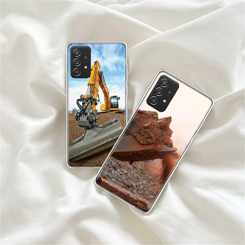 Construction Machinery Excavator Phone Case For Samsung A15 A25 A35 A55 Galaxy A12 A22 A32 A52S A72 A05S A02S A42 J6 J4 A6 A7 A8