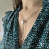 Серебряное колье с натуральным жемчугом барочным, вес изделия 7,31 гр (2186779)
