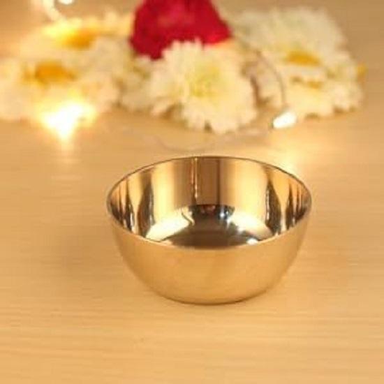 Brass Diya & Small Decorative Bowl (35 ML) for Puja – Elegant Home Decoration for Festivals & Rituals