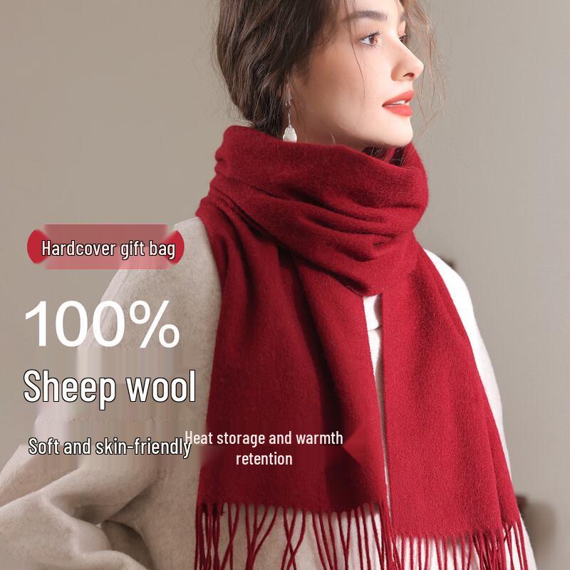 Women s Autumn/Winter Pure Wool Narrow Scarf One Size (164x30cm)