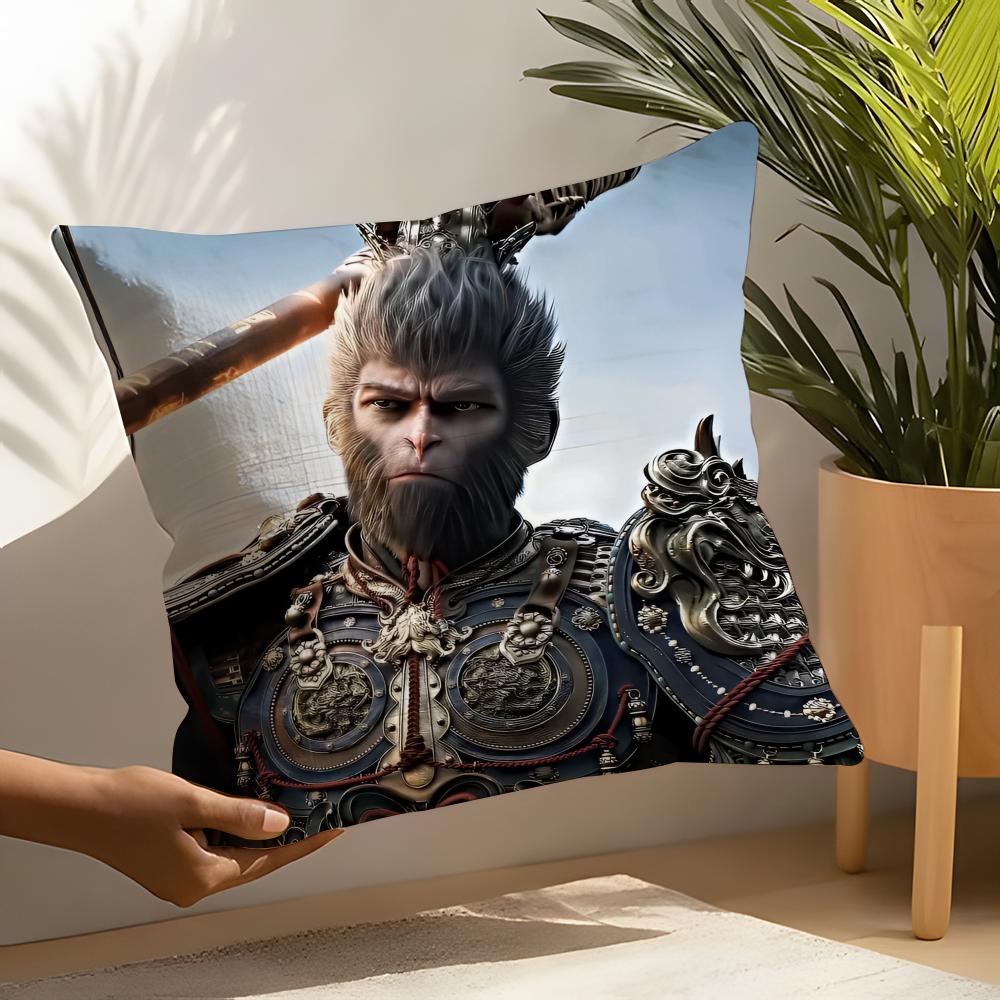Journey to the West BBlack Myth Wukong Linen Cushion Covers For Decorative Sofa Home Pillows Case Car Chair Pillows Cases