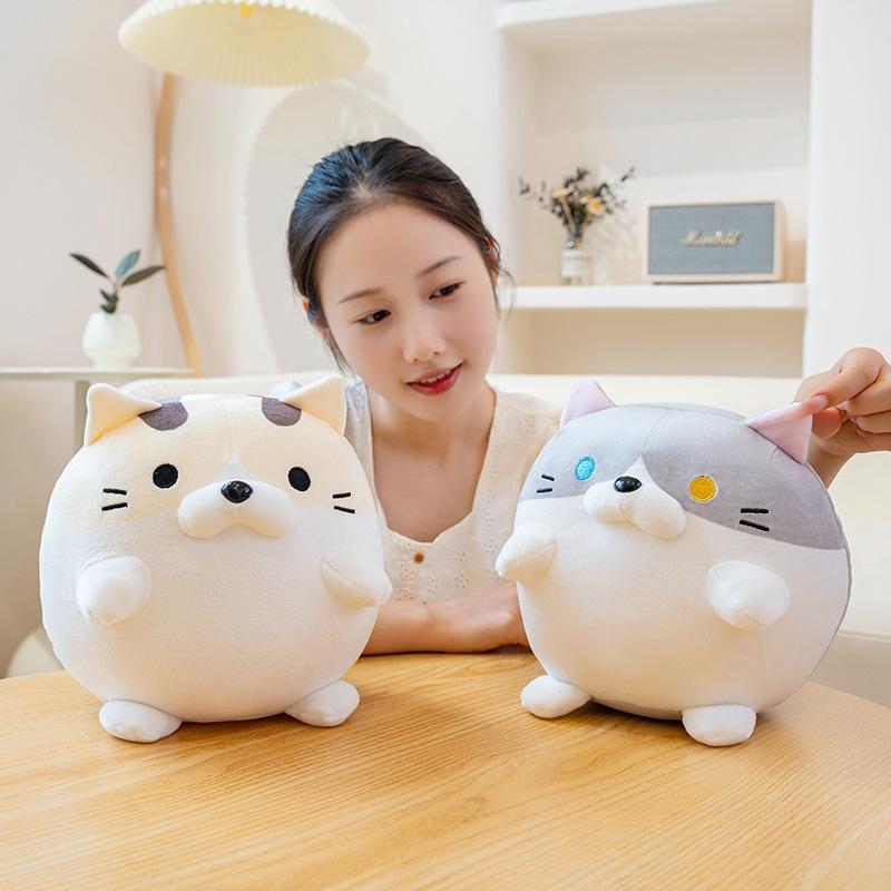 Niedliche weiche Drei-Blumen-Katzenpuppe Plüschtier Kätzchenpuppe Heimkissen Mädchen Beruhigungspuppe