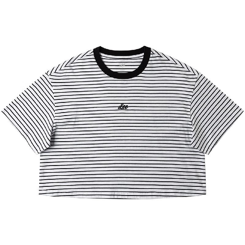 Lee Women s Striped Boyfriend Crew Neck T-Shirt XL