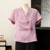 Yu Zhaolin New Chinese Style Jacquard Short Sleeve Shirt