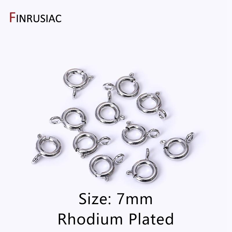 

14k/18k Gold Plated 4 Size Brass Spring Clasps For Jewelry Making, Round Lobster Clasps For DIY Bracelets Necklaces Findings 10 pieces