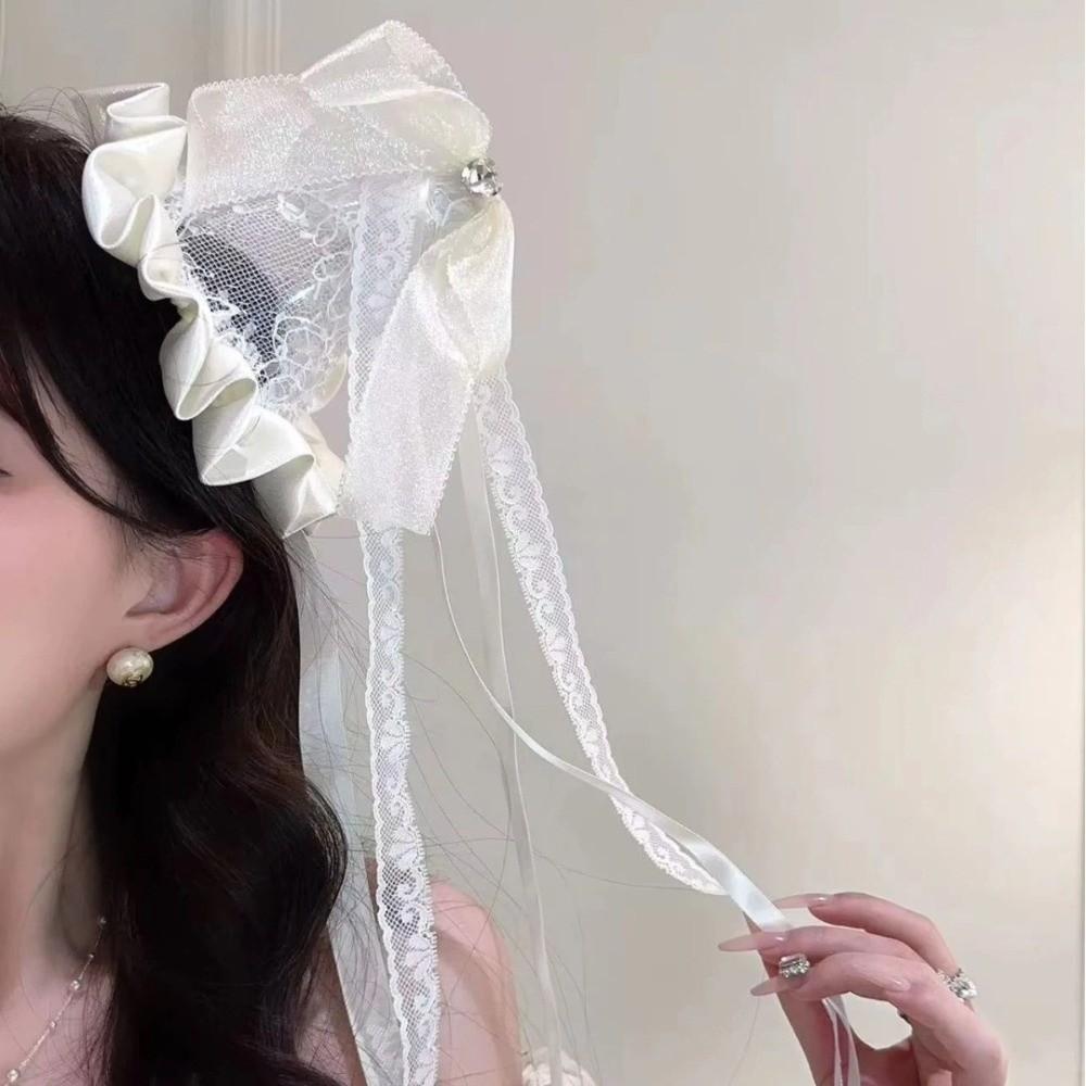 Flower Bow Birthday Hat Hair Clip Diamond Party Headdress Ins Girl Baby Headwear Kid Birthday Gift
