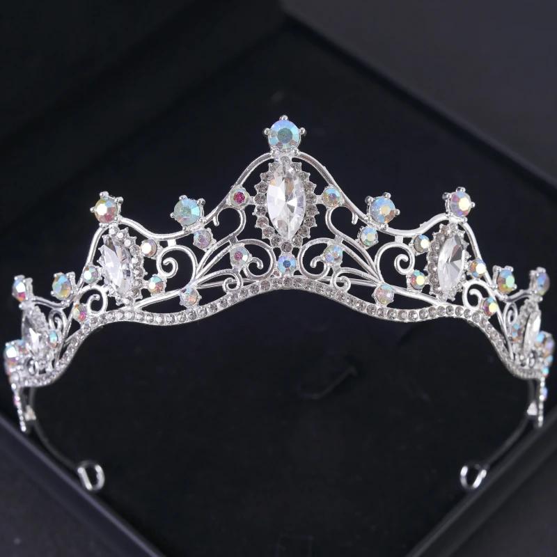 Baroque Crystal Tiaras And Crowns For Women Bride Rhinestone Prom Diadem Bridal Wedding Hair Accessories Jewelry Crown Tiara