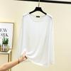 2025 Spring/Summer Women's Plus Size Loose Long Sleeve Slit V-Neck Korean Style T-Shirt with Sun Protection