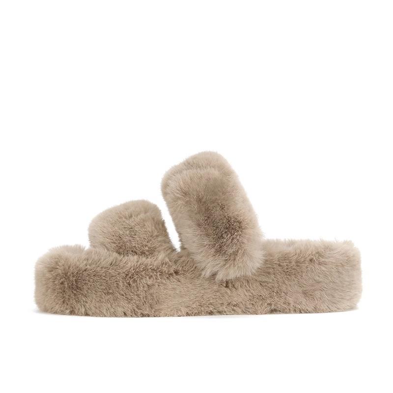 Varm älskling~ 2025 vinternyhet varma plysch tjock botten internetkändisord med plysch tofflor damkläder