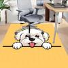 1PC Dog White Non-Slip Floor Carpet Compatible for Office&Living Room&Bedroom&Dining room - Flat-Weave Machine-W243