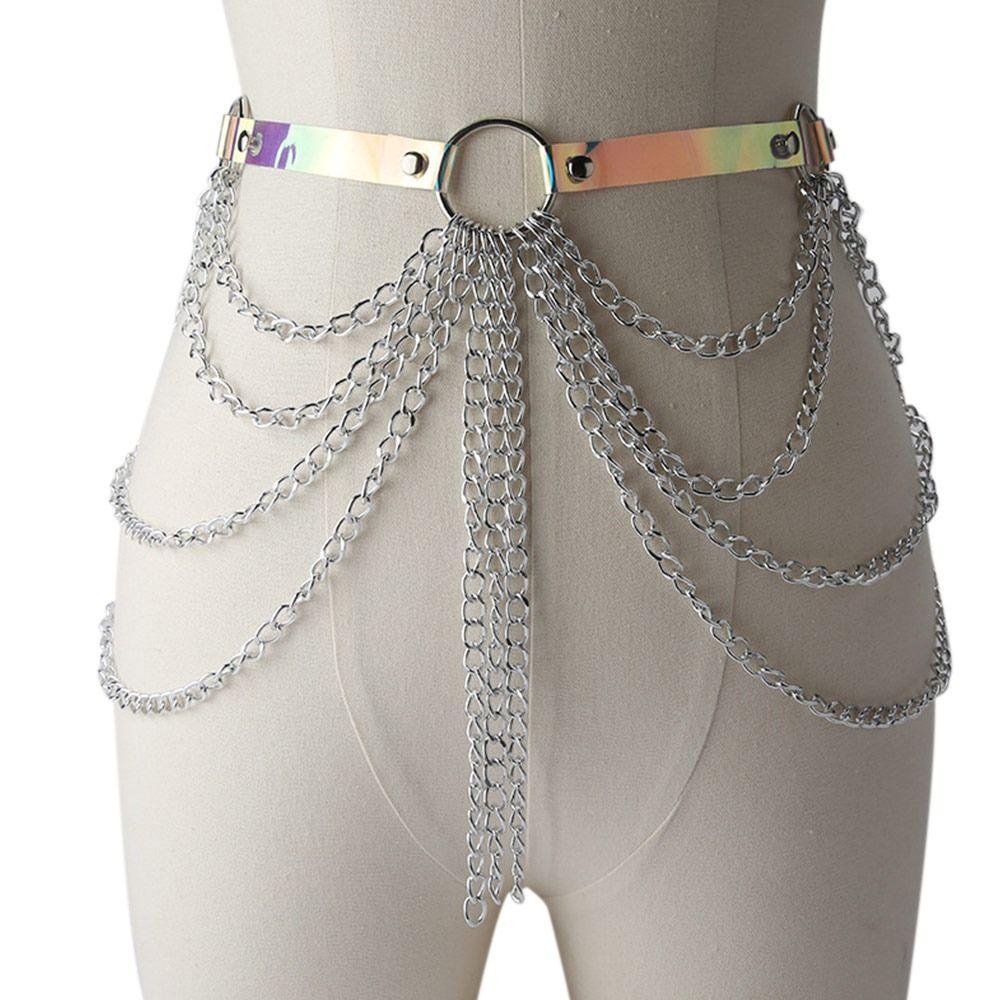 

Многослойный Модный Пояс для Талии Утягивающие Кушаки Кисточка Подвеска Пояс Металлическая Цепь разноцветный