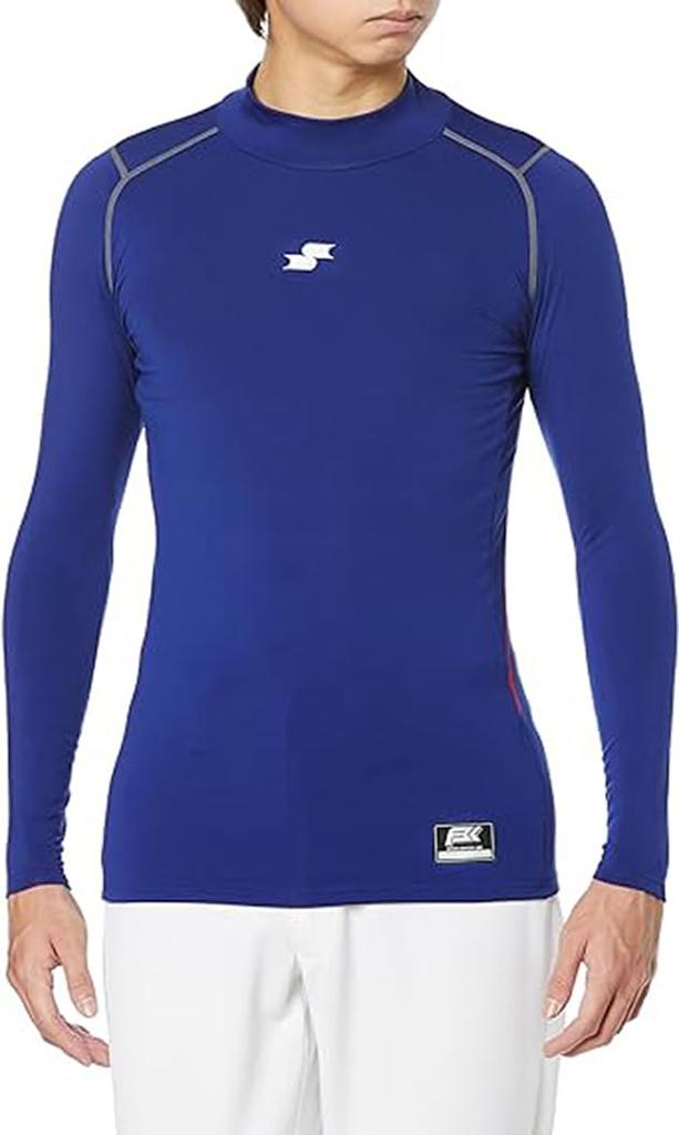 SSK Soft Fitted Undershirt SCBE230HL D Blue L SC Heat-Storage High-Neck Long-Sleeve (63)