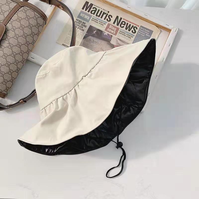 New vinyl sunscreen hat women's summer foldable large brim sunshade bucket hat UV sun hat