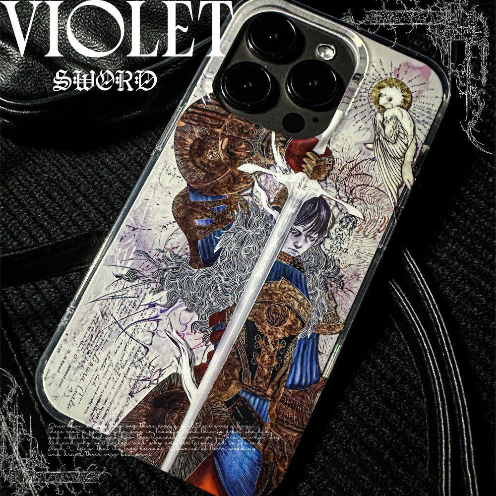 Capa de Telefone Retrô Medieval para Apple iPhone 16 Pro Max - Silicone Macio à Prova de Choque Capa Criativa de Espada de Cavaleiro no iPhone 16/15/14/13/12/11/Pro/Plus