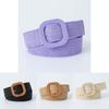Eleganter koreanischer Taillengürtel mit 4 cm großer quadratischer Schnalle aus PP-Gras, elastisch und dekorativ, für Damen in bezaubernden Bonbonfarben
