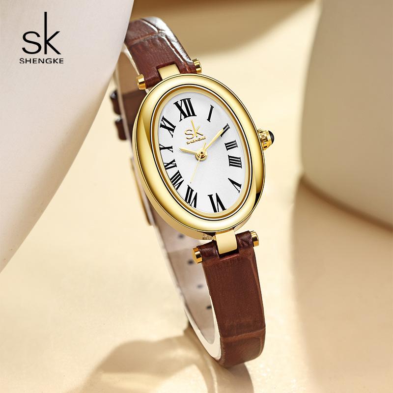 Ladies Watch Simple Oval Belt Bathtub Watch Premium Waterproof Quartz Watch Female 0219