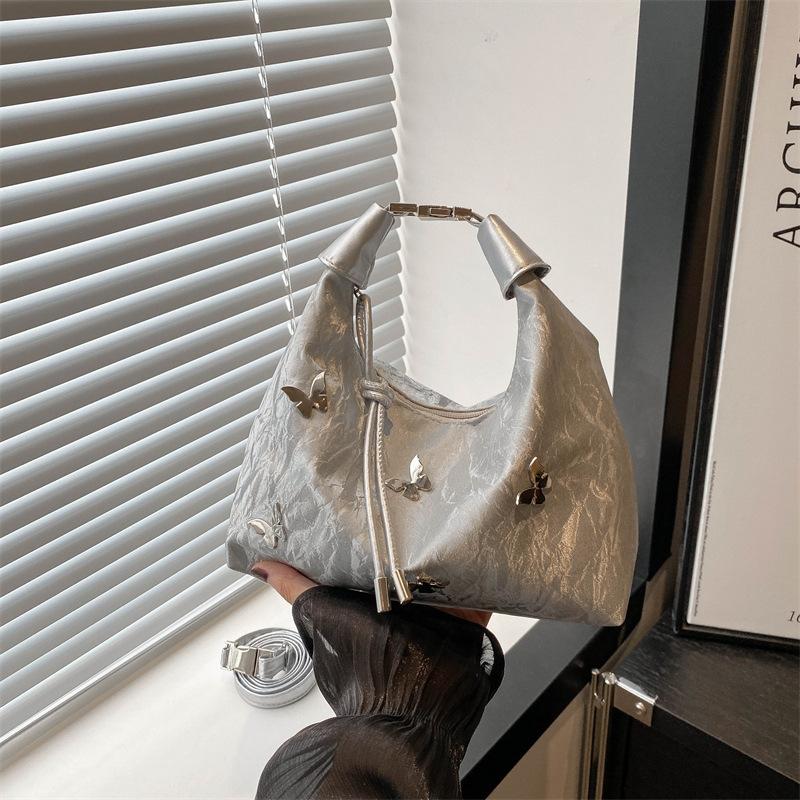 Korean Style Butterfly Clasp Faux Leather Shoulder Bag Commuter Crossbody Pouch CLE