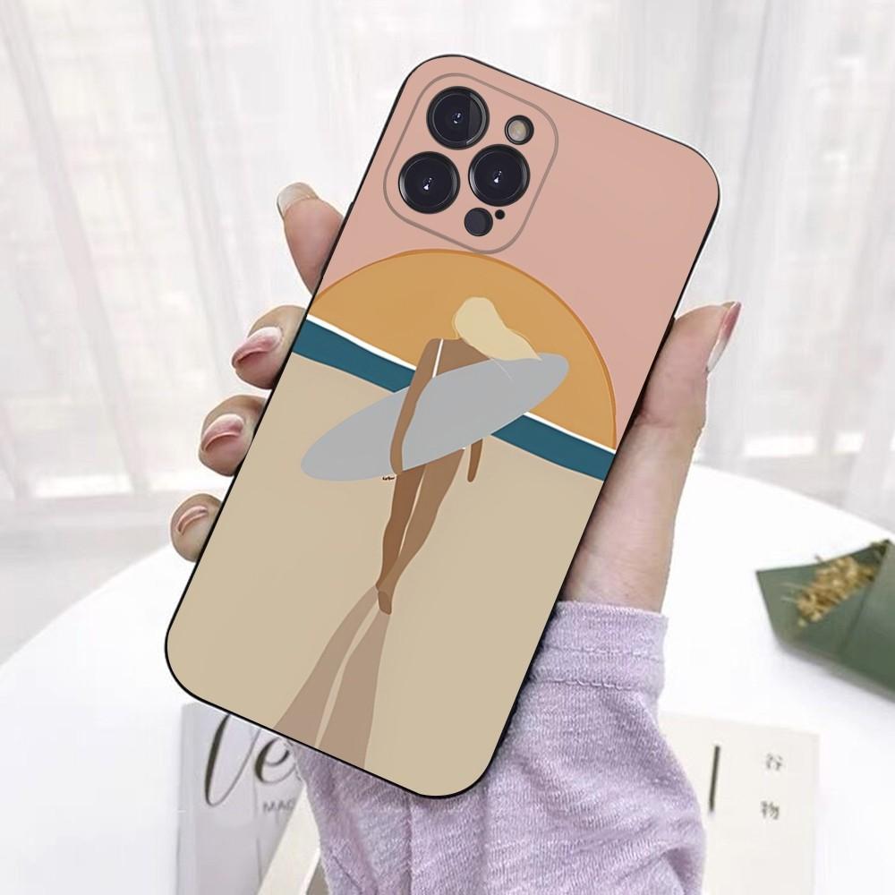 Surf Girls Phone Case For iPhone 15 6 7 8 Plus 11 12 13 14 Pro SE 2020 MAX Mini X XS XR Back Funda Cover