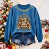 Women's Christmas Print Long Sleeve Top Casual Winter Comfortable Blouse for Holiday Wear