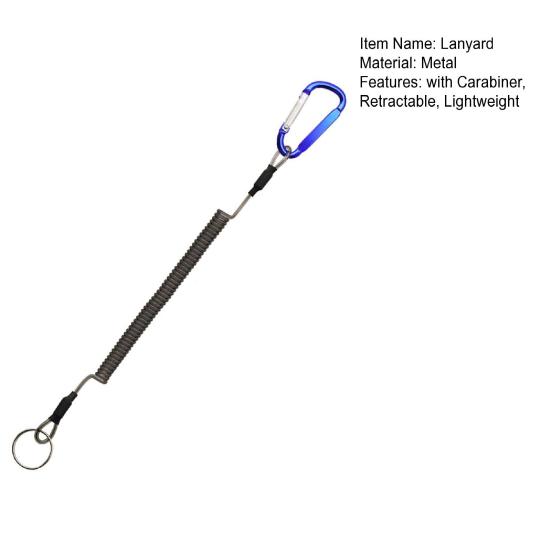 Anti-lost Rope with Carabiner Boating Fishing Lanyard Heavy Duty Pliers Tools Multifunctional Outdoor Retractable Coiled Tether