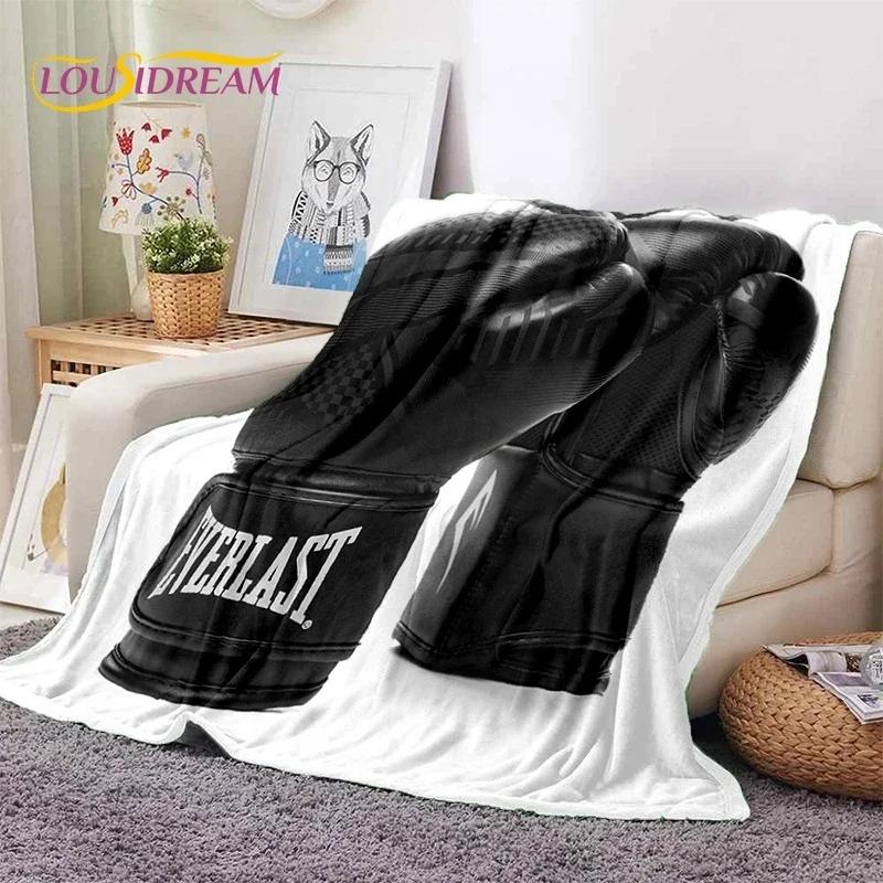 Guantoni da Boxe Pugile Combattimento Cartone Animato Morbida Coperta di Flanella per Letti Camera da Letto Divano Picnic, Coperta Plaid per Coprire Tempo Libero all'Aperto Regalo
