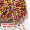 1Meter Royal Blue Crystal Stone Stainless Steel Chain Pink Beaded Chains for Necklace Bracelet Anklet Chain Jewelry Making DIY