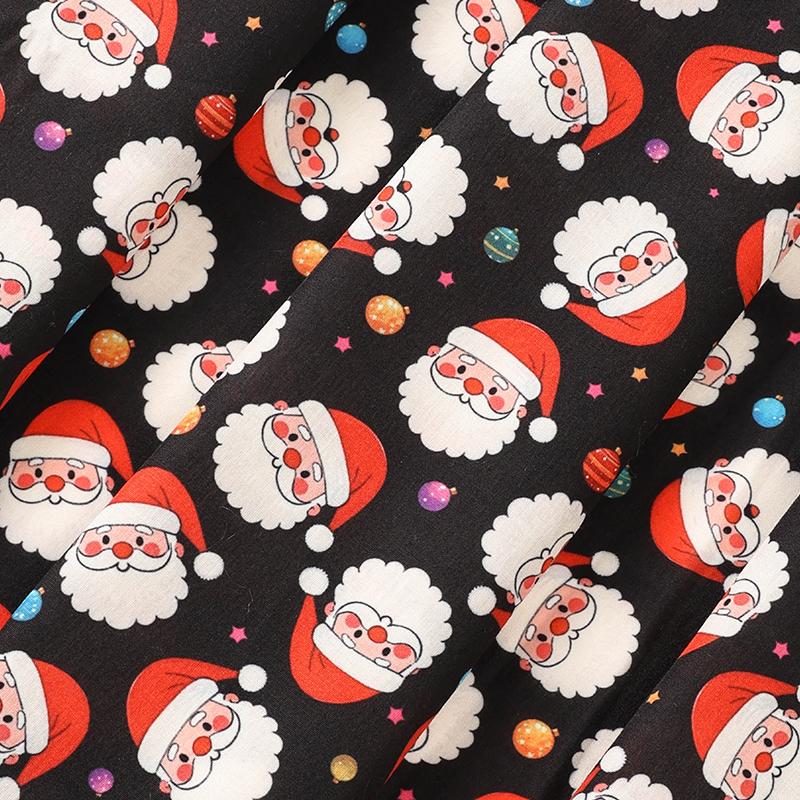 0.5m/1m/5m Cartoon Christmas Printed Fabric for Tablecloths, Curtains,Christmas Decorative Cloth, Handmade DIY Sewing Fabrics