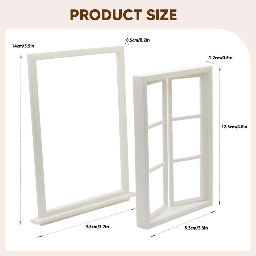 1/12 Dollhouse Window Frame Modern Mini House Decoration Supplies Lightweight Decorative