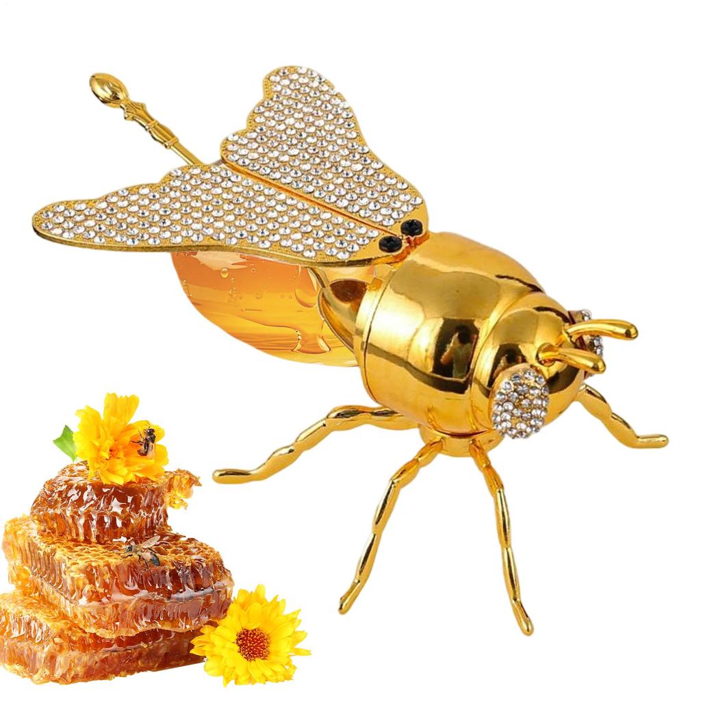Honeybee Shaped Honey Jar Bee Shaped Transparent Honey Container Kitchen Gadgets Decorative Honey Jar With Spoon
