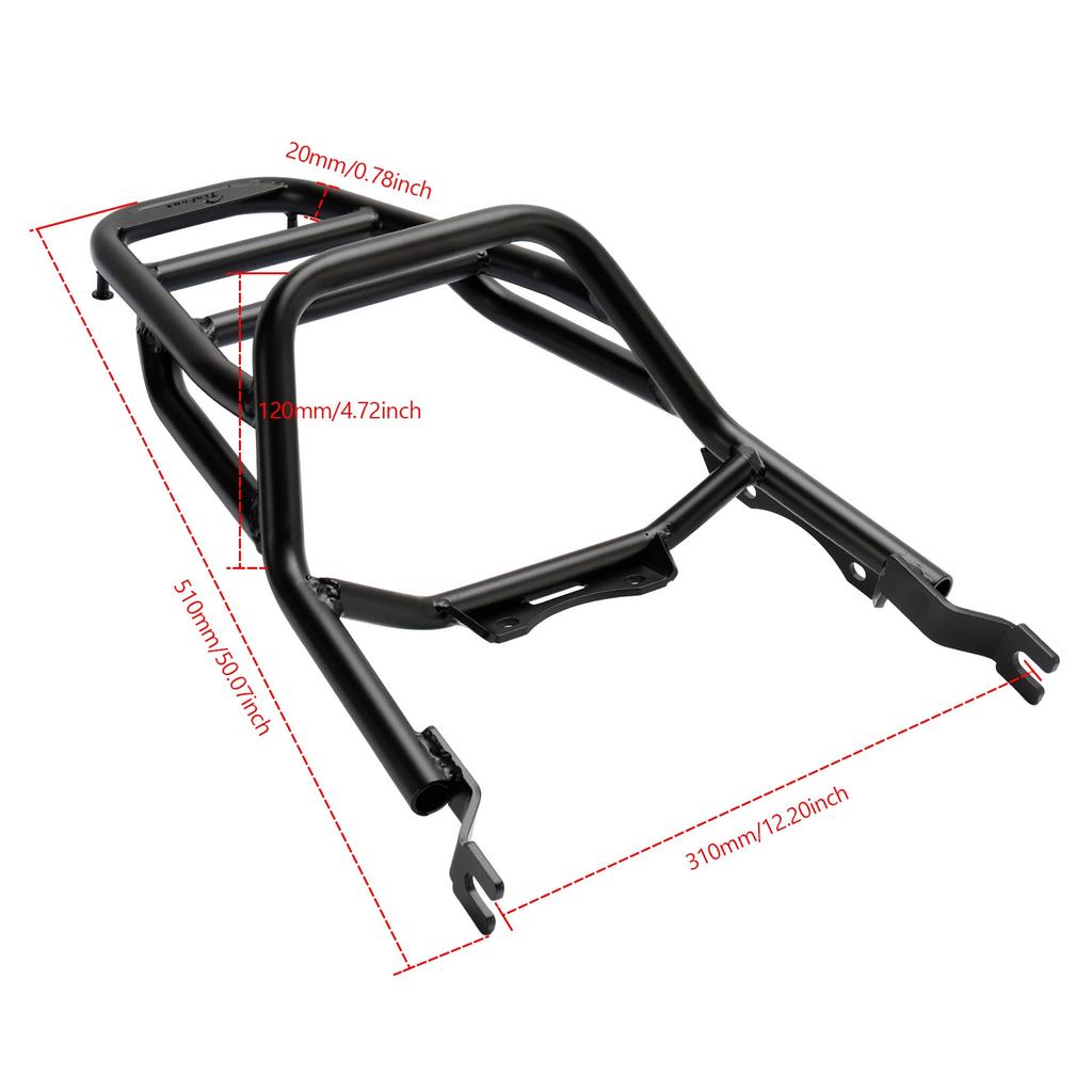 Artudatech Rear Luggage Rack Black Carrier Support For Honda ST125 Dax 2022 2023